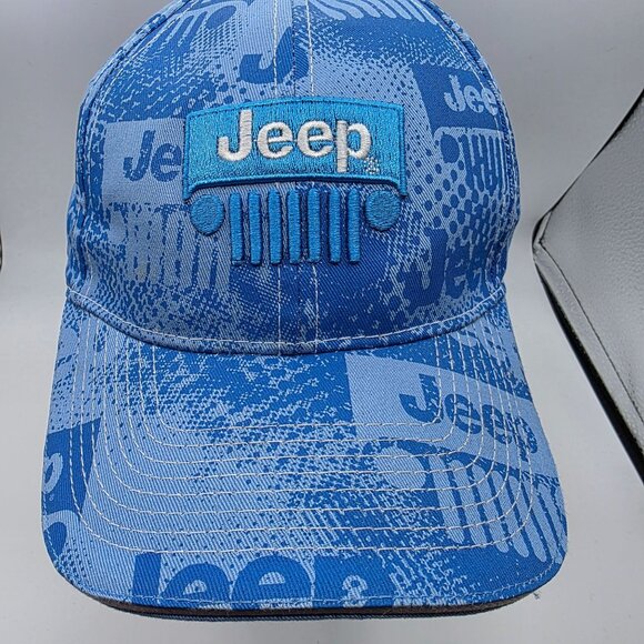 Jeep Logo Mens Blue Hat Casual Baseball Cap Adjustable Outdoors Lightweight - Picture 9 of 9